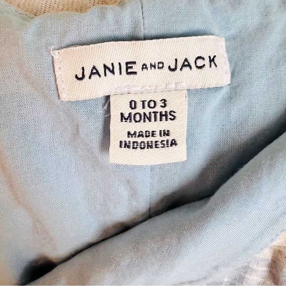 Janie & Jack Baby Plaid Linen Overall (Size 0-3 months) - Picture 3 of 4